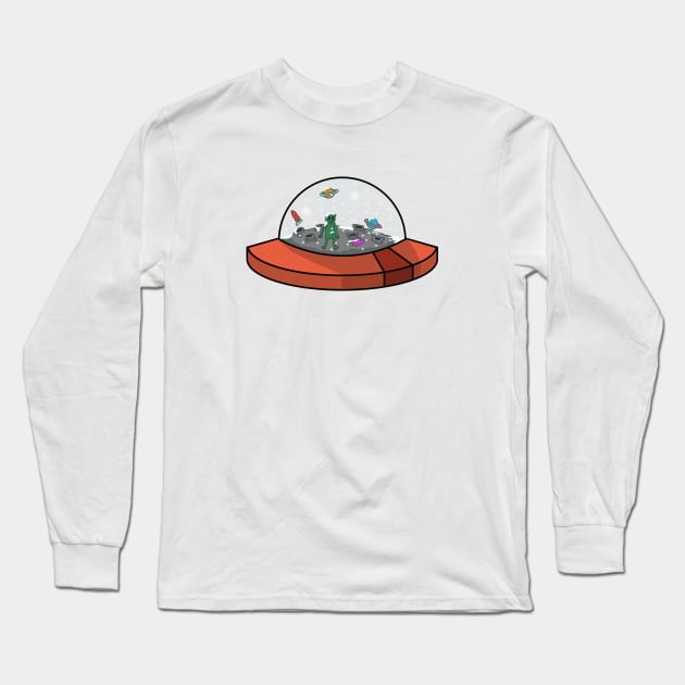 alien snow globe Long Sleeve T-Shirt by gazonula